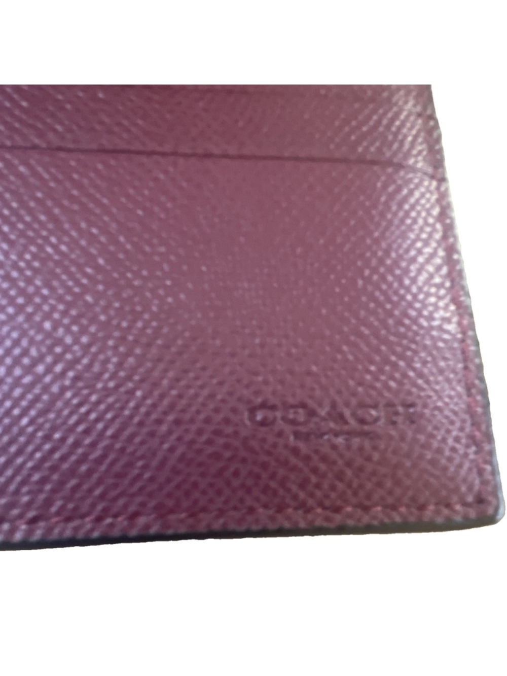 Coach Burgundy Snap-Flap Trifold Wallet w/ Credit Card Slots & Zip Coin Pock - Picture 4 of 8